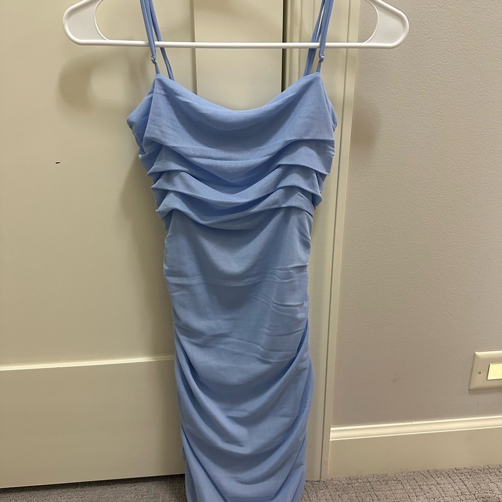 Garage Light Blue Layered Mini Dress